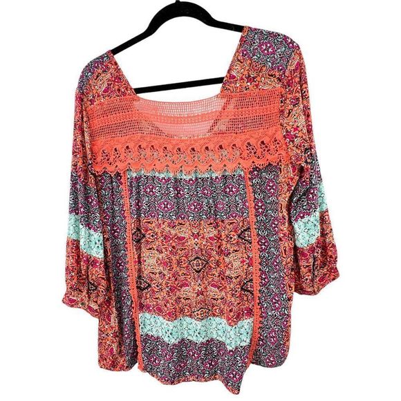Anthropologie Gypsy05 Global Village Boho Rayon Blouse Top - Picture 5 of 7